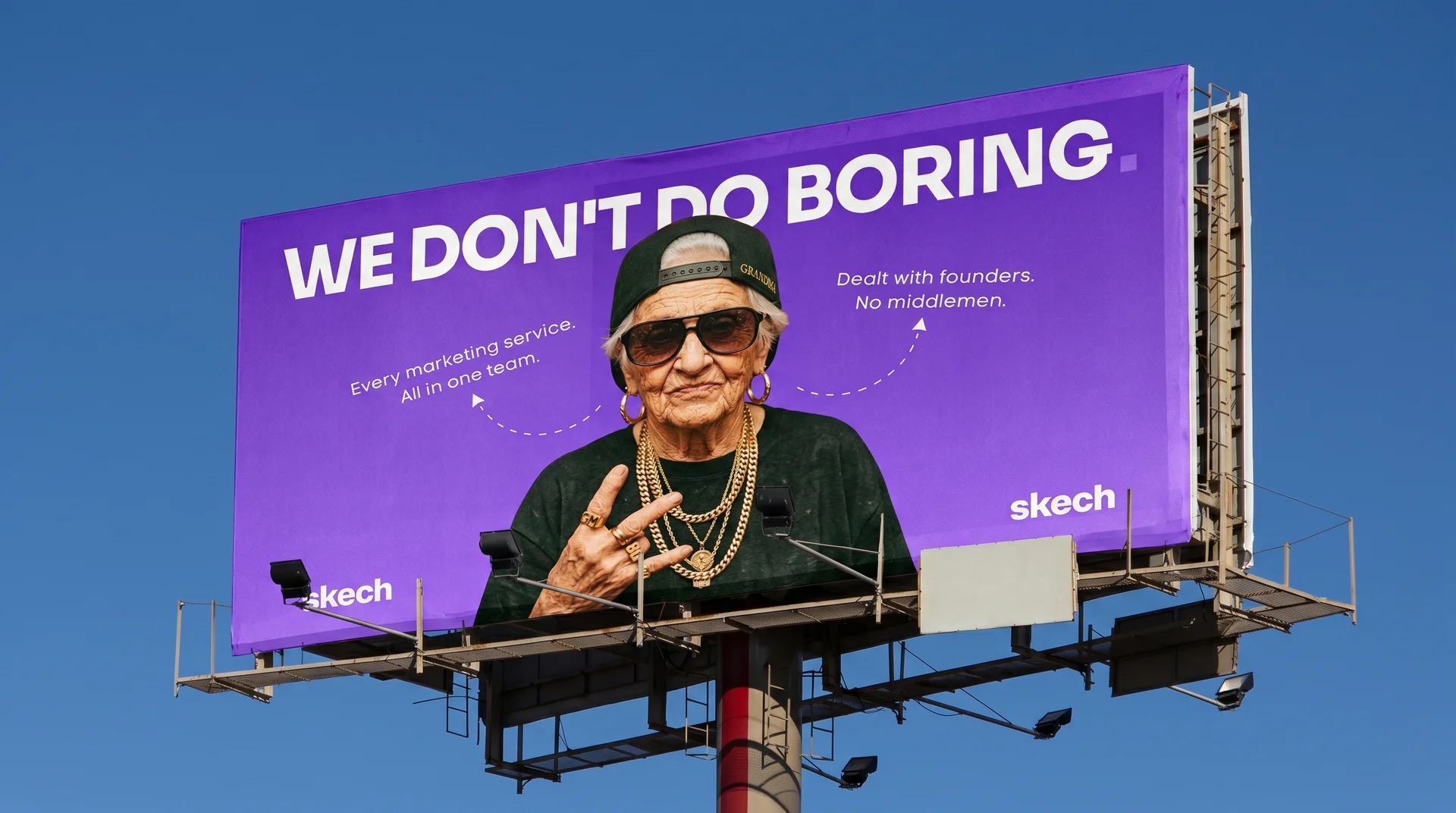 Skech Media billboard — We don't do boring.